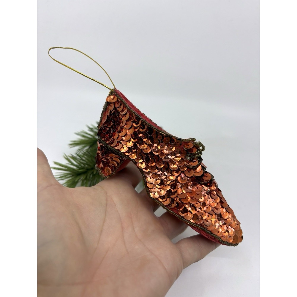 By Ruby Red Sequined Wizard Of Oz Shoe Ornament